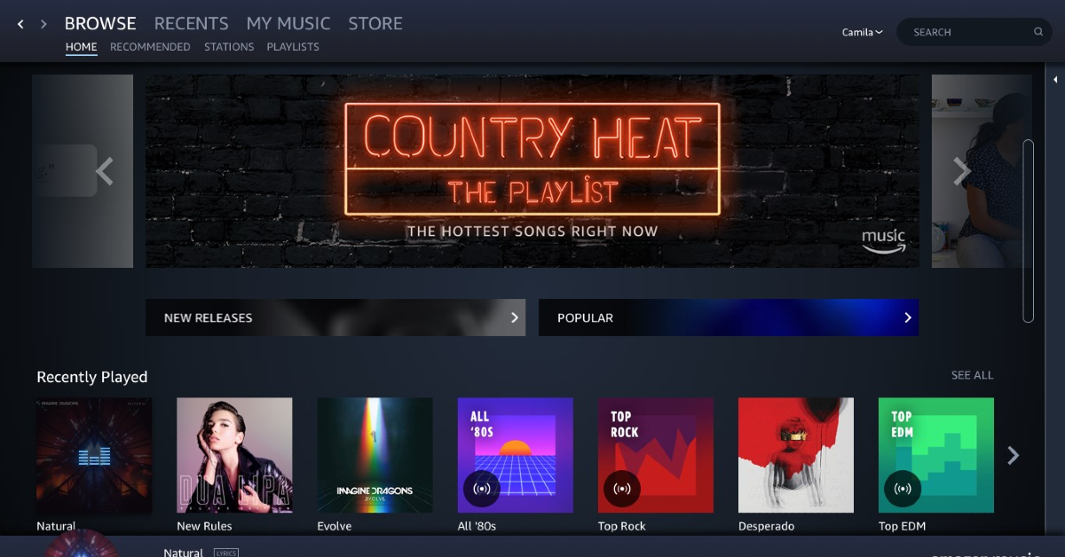 如何在亞馬遜音樂上找到下載的歌曲和播放列表？