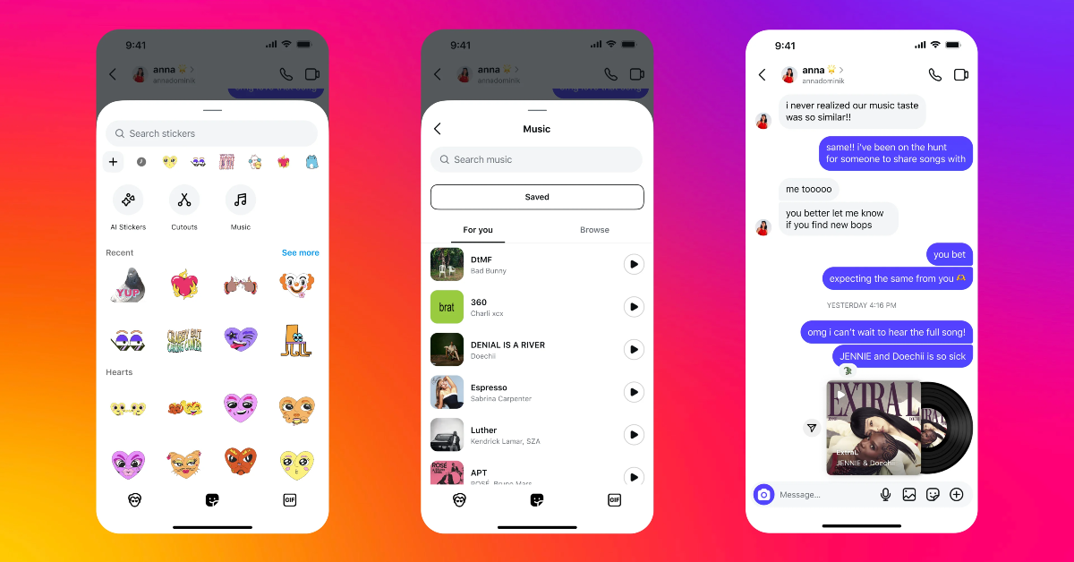 如何通过Instagram DMS共享音乐？