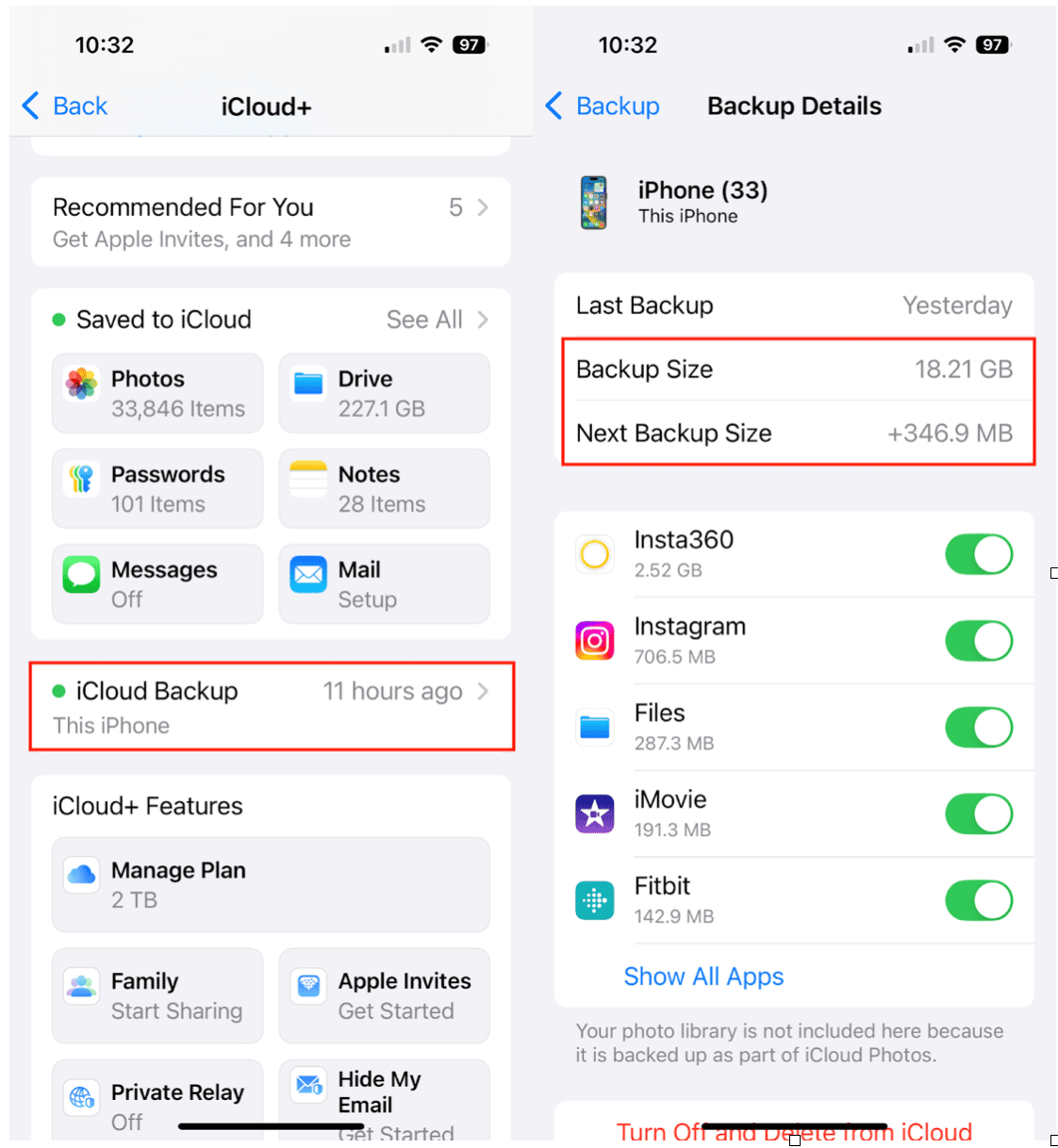 备份需要多少iCloud存储