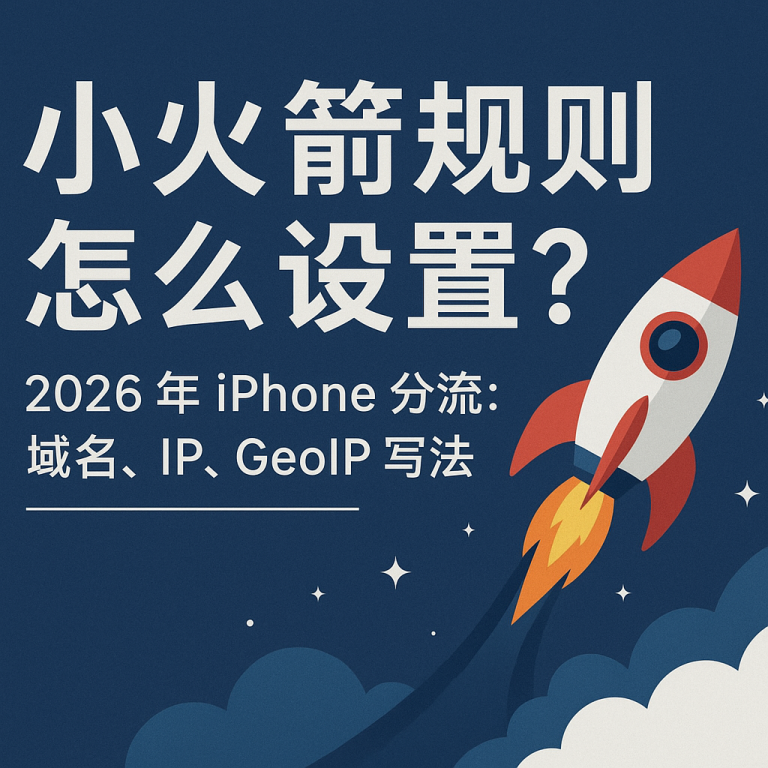 小火箭规则怎么设置?2026 年 iPhone 分流:域名、IP、GeoIP 写法