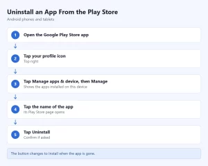 Uninstall android app play store steps.webp